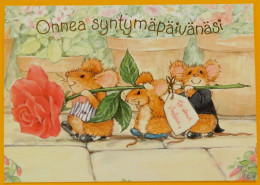 Mice Carry A Rose. Happy Birthday - Red Cross Finland Postal Stationery 1993 - Used - Entiers Postaux