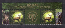 POLAND 2023  HUNDRED YEARS Of The POLIH HUNTING ASSOCIATION STRIP Of 3 N MNH - Unused Stamps