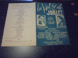 Partitions " La Valse De Juillet "  Paroles Et Musique - Other & Unclassified
