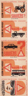 Czechoslovakia - Czechia 5 Matchbox Labels, I Drive Without An Accident, Auto, Bus, Tractor, Truck - Boites D'allumettes - Etiquettes