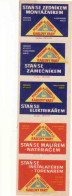 Czechoslovakia - Czechia 5 Matchbox Labels, Inventions - Recruitment Of Workers - Boites D'allumettes - Etiquettes