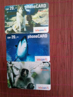 3 Prepaidcards Animals CHF 20 Used Rare - Suisse