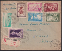 F-EX43119 MONACO 1949 REGISTERED COVER TO SPAIN SHIP.   - Storia Postale