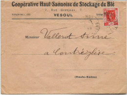 LETTRE PUBLICITAIRE COOPERATIVE HAUT-SAONOISE DE STOCKAGE DE BLE  -VOIR AU DOS PUB INTERRESSANTE  -1938 - Cartas & Documentos