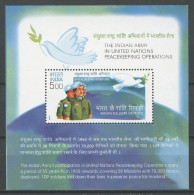 INDE 2003 Bloc N° 26 ** Neuf MNH Luxe Armée Indienne Opération De Paix Oiseau Bird Colombe Casques Bleus ONU - Blocks & Kleinbögen