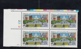 Sc#2561, District Of Columbia 200th Anniversary, Washington DC, 29-cent Plate Number Block Of 4 MNH Stamps - Números De Placas