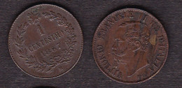 1 CENT.1867M QSPL VITTORIO EMANUELE II - 1861-1878 : Victor Emmanuel II