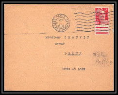 9737 Variete Meches Reliees N°721 Bord De Feuille Paris Montparnasse 1948 Dreux Eure Et Loir France Lettre Cover - Covers & Documents