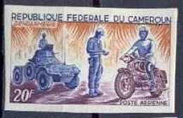 Cameroun 234 Non Dentelé Imperf ** Mnh PA N° 84 Gendarmerie / Moto / Tank - Motorräder