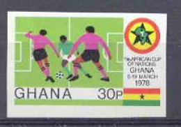 Ghana N° 619 Football (Soccer) Non Dentelé Imperf ** MNH Coupe D'Afrique Des Nations - Fußball-Afrikameisterschaft