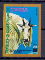 Guinée équatoriale Guinea 049A Faune (Animals & Fauna) Chèvre Goat COTE 7 EUROS Non Dentelé Imperf MNH ** - Ferme