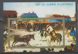 Guinée équatoriale Guinea 095B Bloc 171 Corrida Goya Bull Tableau Painting Non Dentelé Imperf MNH ** - Guinea Ecuatorial
