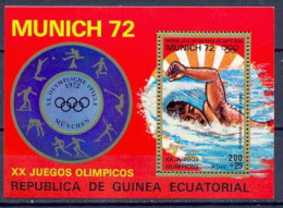 Guinée équatoriale Guinea 122 N°17 Jeux Olympiques Olympic Games Munich 72 Natation Swimming COTE 7.5 MNH ** - Schwimmen