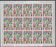 Guinée équatoriale Guinea 123A N°111 Jeux Olympiques Olympic Games Munich 72 JUDO Feuilles Sheets MNH ** - Judo