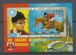 Guinée équatoriale Guinea 140 Bloc N°13 Cheval Horse Horses Winkler Jeux Olympiques Olympic Games Munich 72 MNH ** - Jumping