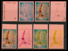 Guinée équatoriale Guinea 327 N°113 Jeux Olympiques Olympic Games Essai Proof Non Dentelé Imperf Orate PLONGEON MNH ** - Kunst- Und Turmspringen