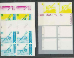 Guinée équatoriale Guinea 447 N°63 Jeux Olympiques Olympic Games Munich Essai Proof Non Dentelé Imperf Canoe MNH ** - Kano