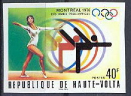 Haute-Volta 010d Non Dentelé Imperf ** Mnh N° 203 Jeux Olympiques (olympic) MONTREAL 1976 Sol Gymnastique - Gymnastik