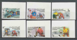 Mauritanie 036 N°439/444 Non Dentelé Imperf Jeux Olympiques Olympic Games Lake Placid 80 Hockey Overprint MNH ** - Winter 1980: Lake Placid