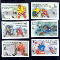 Mauritanie 032 N°431/136 Non Dentelé Imperf Jeux Olympiques Olympic Games Lake Placid 80 Hockey Sur Glace MNH ** - Invierno 1980: Lake Placid