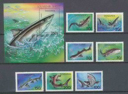Tanzanie (Tanzania) 029a N°1428/1434 + Bloc Poissons (Fish Poisson Fishes) MNH ** - Tanzanie (1964-...)