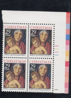 Sc#2710, Christmas Issue, Madonna And Child, 29-cent Plate Number Block Of 4 MNH Stamps - Numero Di Lastre