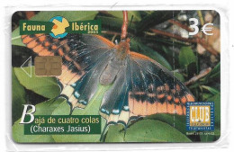 Spain - Telefonica - Fauna Iberica - Baja De Cuatro Colas Butterfly - P-532 - 06.2003, 3€, 4.000ex, NSB - Emissions Privées