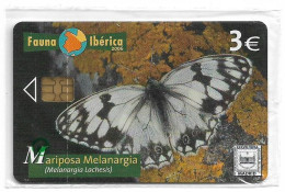 Spain - Telefonica - Fauna Iberica - Mariposa Melanargia, Butterfly - P-583 - 03.2006, 3€, 4.000ex, NSB - Emisiones Privadas