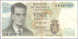 BELGIE - 20 FR 1964 - Nr 3X1077757 - Autres & Non Classés