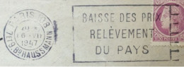 Flamme De 1947 : Baisse Des Prix, Relèvement Du Pays - 1921-1960: Periodo Moderno