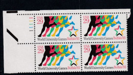 Sc#2748, World University Games Buffalo New York, 29-cent Plate Number Block Of 4 MNH Stamps - Plattennummern