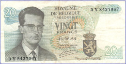 BELGIE - 20 FR 1964 - Nr 3Y8437067 - Autres & Non Classés