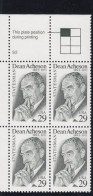 Sc#2755, Dean Acheson US Secretary Of State, Diplomacy, 29-cent Plate Number Block Of 4 MNH Stamps - Plate Blocks & Sheetlets