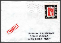 72027 Porte Timbres 1978 Amicale Philatelique De Castres Tarn Sabine 1974 Lettre Cover France - 1977-1981 Sabine De Gandon