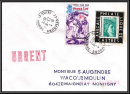 72062 Porte Timbres Nemours Seine Et Marne 1979 Amicale Philatelique De Castres Tarn Sabine 1967 2020 Boxe Lettre Cover - 1977-1981 Sabina Di Gandon