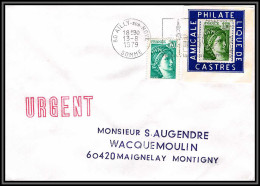 72054 Porte Timbres Ailly Sur Noyé Somme 1979 Amicale Philatelique De Castres Tarn Sabine 1973 Lettre Cover France - 1977-1981 Sabine (Gandon)