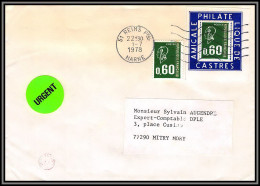 72094 Porte Timbres Reims Marne 1978 Amicale Philatelique De Castres Tarn Bequet 1815 Lettre Cover France - 1971-1976 Marianne Van Béquet