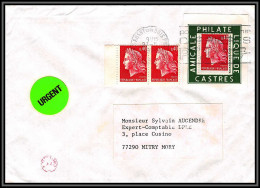 72130 Porte Timbres Rosny Sous Bois Seine-Saint-Denis 1978 Amicale Philatelique  De Castres Tarn Cheffer 1536 Lettre  - 1967-1970 Marianne De Cheffer