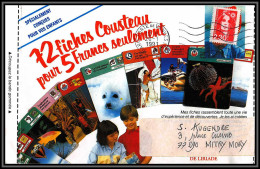 72633 Porte Timbres 12 Fiches Cousteau Marianne Du Bicentenaire Lettre Cover France - 1989-1996 Bicentenial Marianne