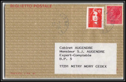 72740 Entier Stationery Italie + Complèment Marianne Du Bicentenaire Lettre Cover France - 1989-1996 Bicentenial Marianne