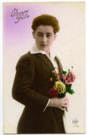 BONNE FETE / HAPPY BIRTHDAY - HANDSOME BOY HOLDING FLOWERS - Geburtstag