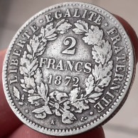 Monnaie 2 Francs Cérès 1872 K Avec Légende - 2 Francs