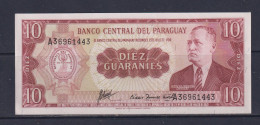 PARAGUAY -  1952-63 10 Guaranies UNC/aUNC  Banknote - Paraguay