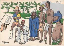 Illustration Africaine - Illustrateur P HUGUET -   L'Appel - Huguet