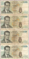 BELGIE - 4 X 20 FR 1964 - Nrs 3D9118063 + 1P7624871 + 2P1471248 + 2X7726418 - Other & Unclassified