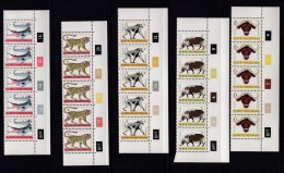 BOPHUTHATSWANA, 1977, MNH Controls Strips Of 5, Definitives Animals, M 1-17 - Bophuthatswana