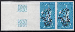 FRENCH POLYNESIA(1978) Papenoo Radar Antenna. Imperforate Corner Pair. Scott No C164, Yvert No PA140. - Imperforates, Proofs & Errors