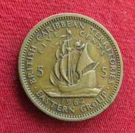 British Caribbean Territories 5 Cents 1962 KM# 4 *VT Caraibas Caraibes Orientales Eastern - Caribe Británica (Territorios Del)