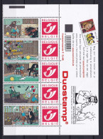 303 BELGIQUE Duo Stamp - TINTIN - Les 7 Boules De Cristal + Haut De Feuille - Neuf **(MNH) Sans Charniere - Philabédés (cómics)