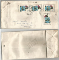 RWANDA Echantillons Samples Campioni  AirMail Carton Bag X Coffee Café From Kigali 1975 X Italy 4x Fr.50 Stamps - Lettres & Documents